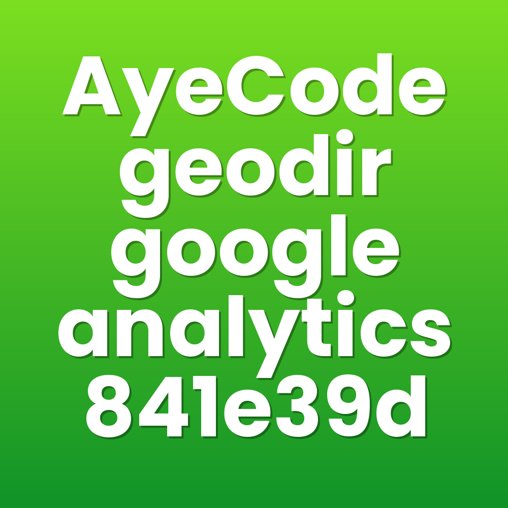 AyeCode geodir google analytics 841e39d