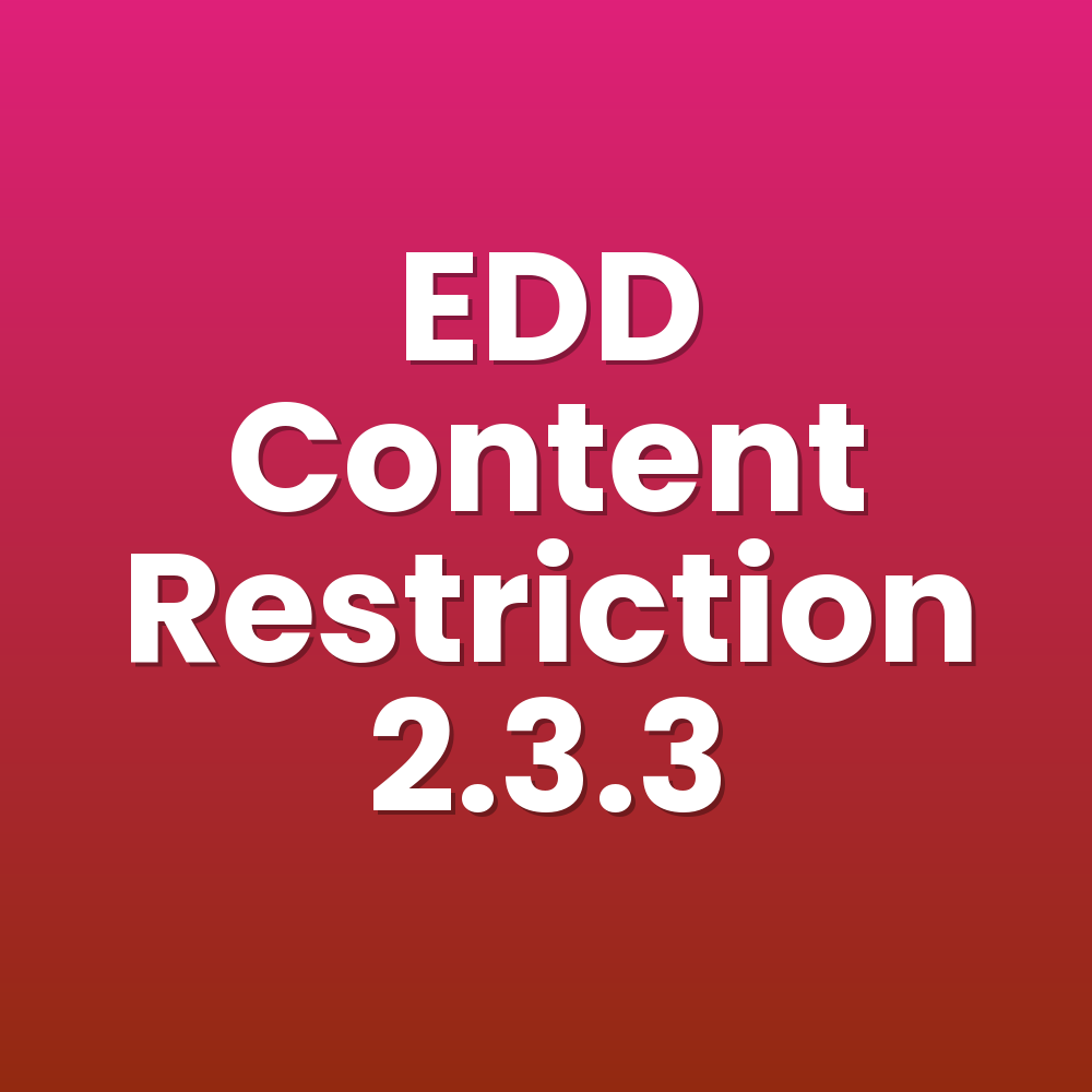 EDD Content Restriction 2.3.3