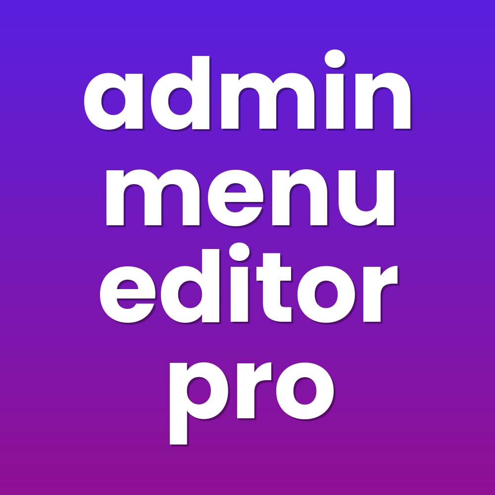 admin menu editor pro