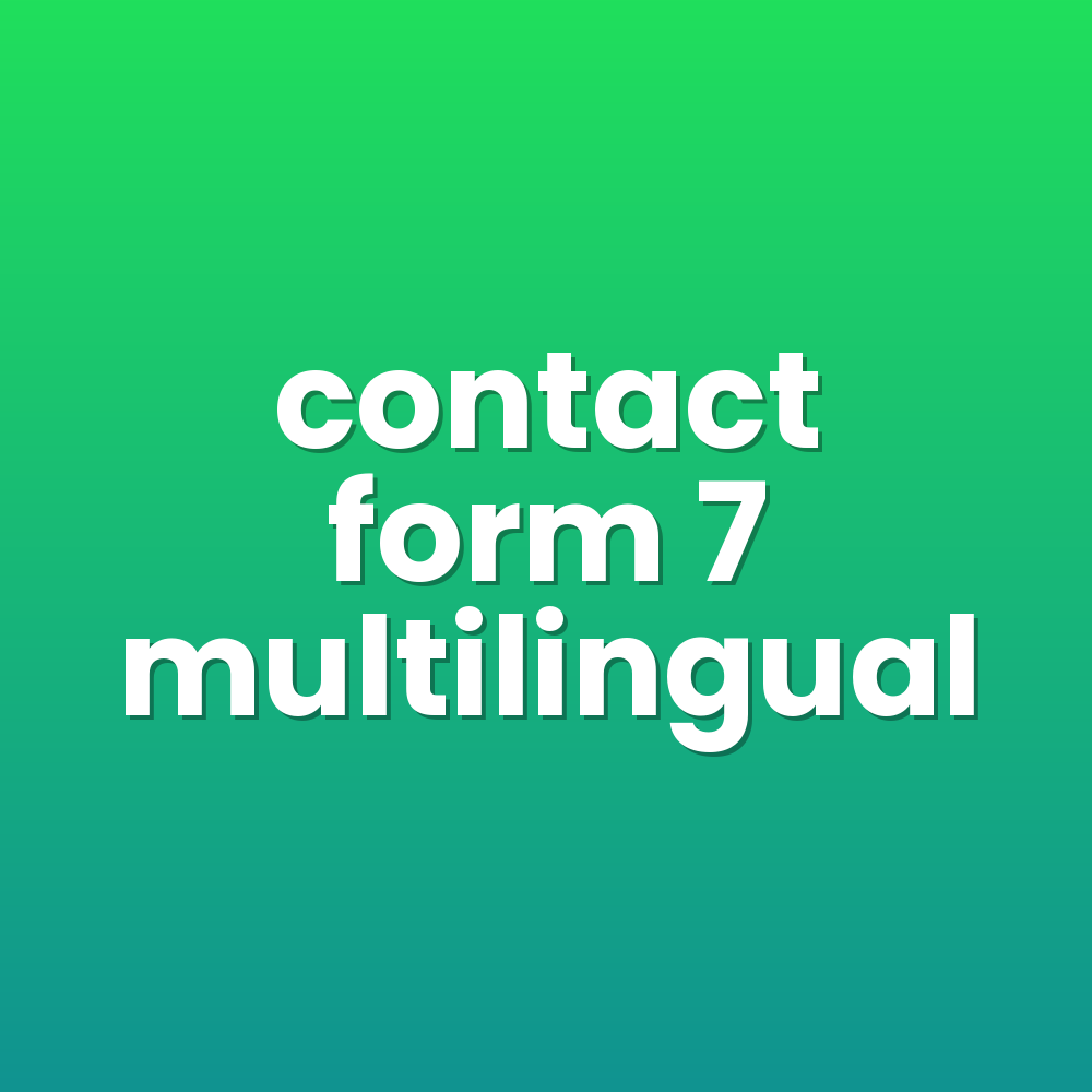 contact form 7 multilingual