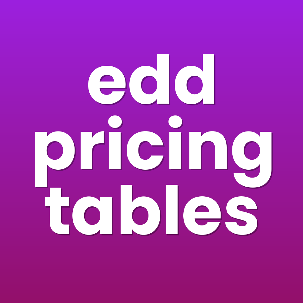 edd pricing tables
