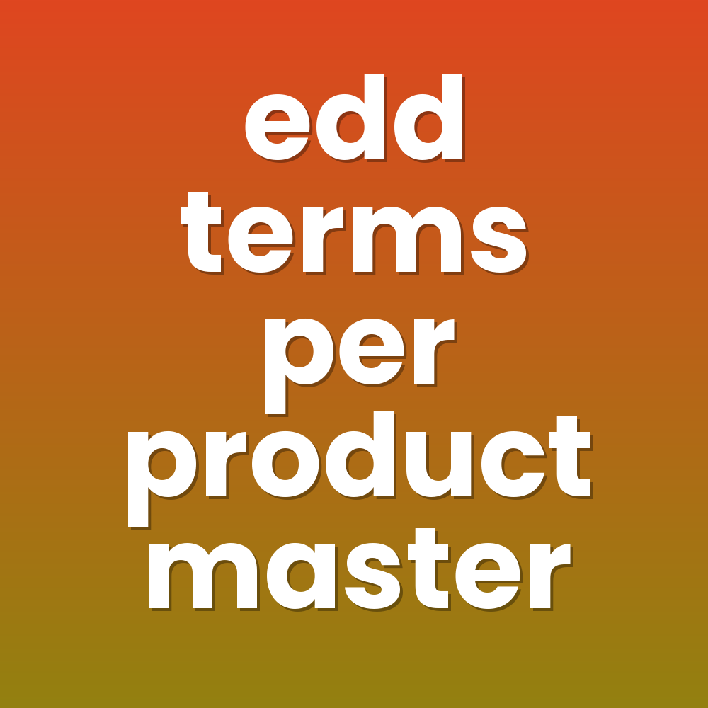 edd terms per product master