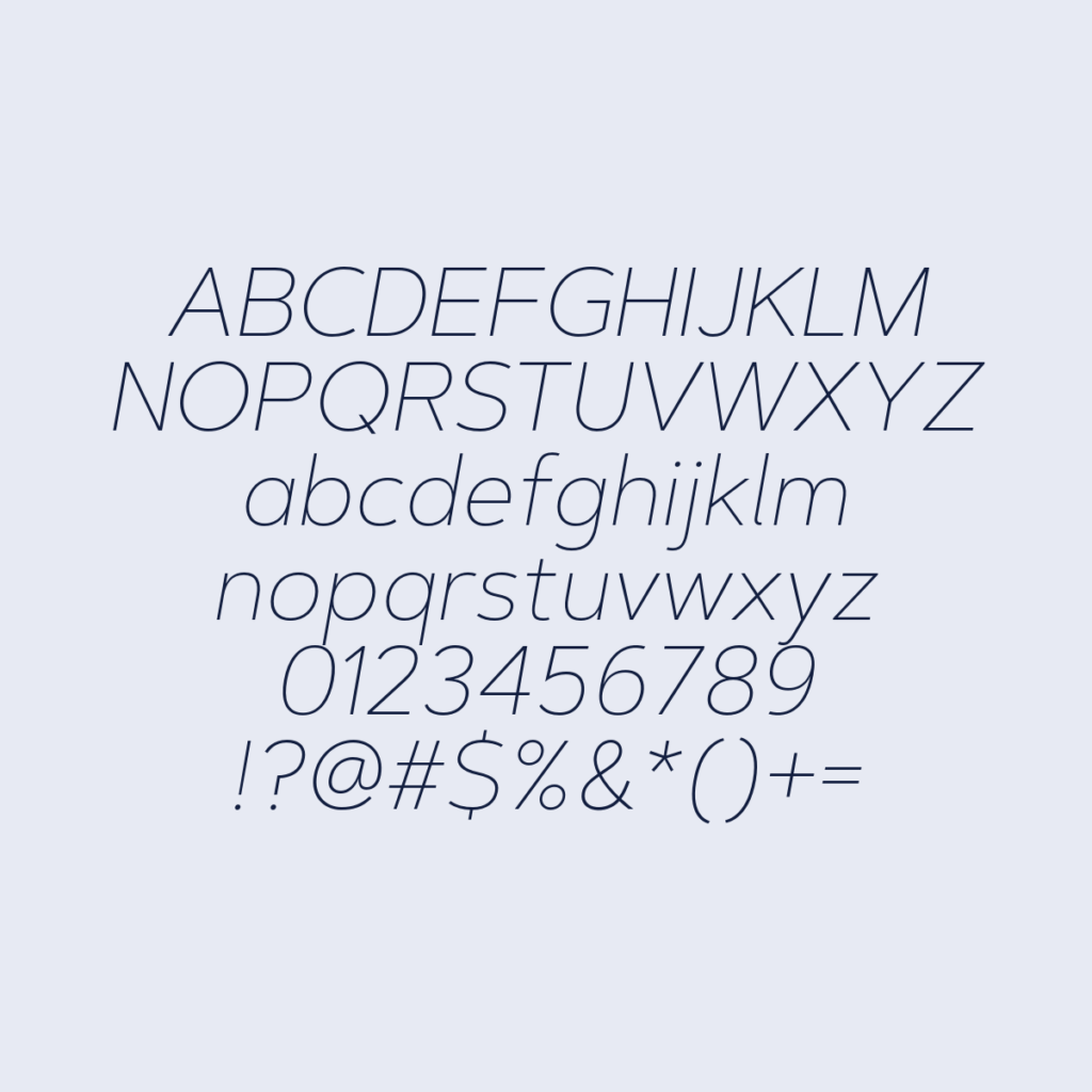 ArtegraSans ThinItalic