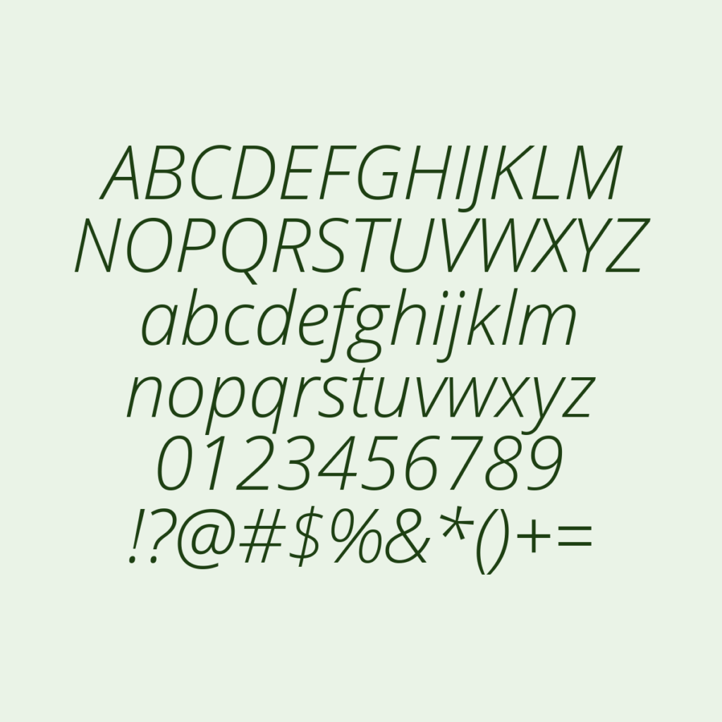 OpenSans LightItalic