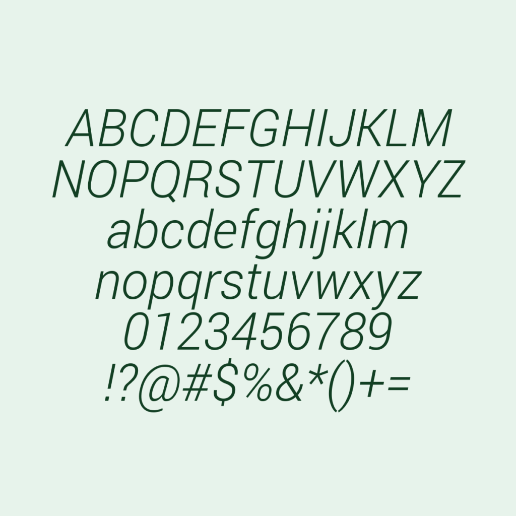Roboto LightItalic