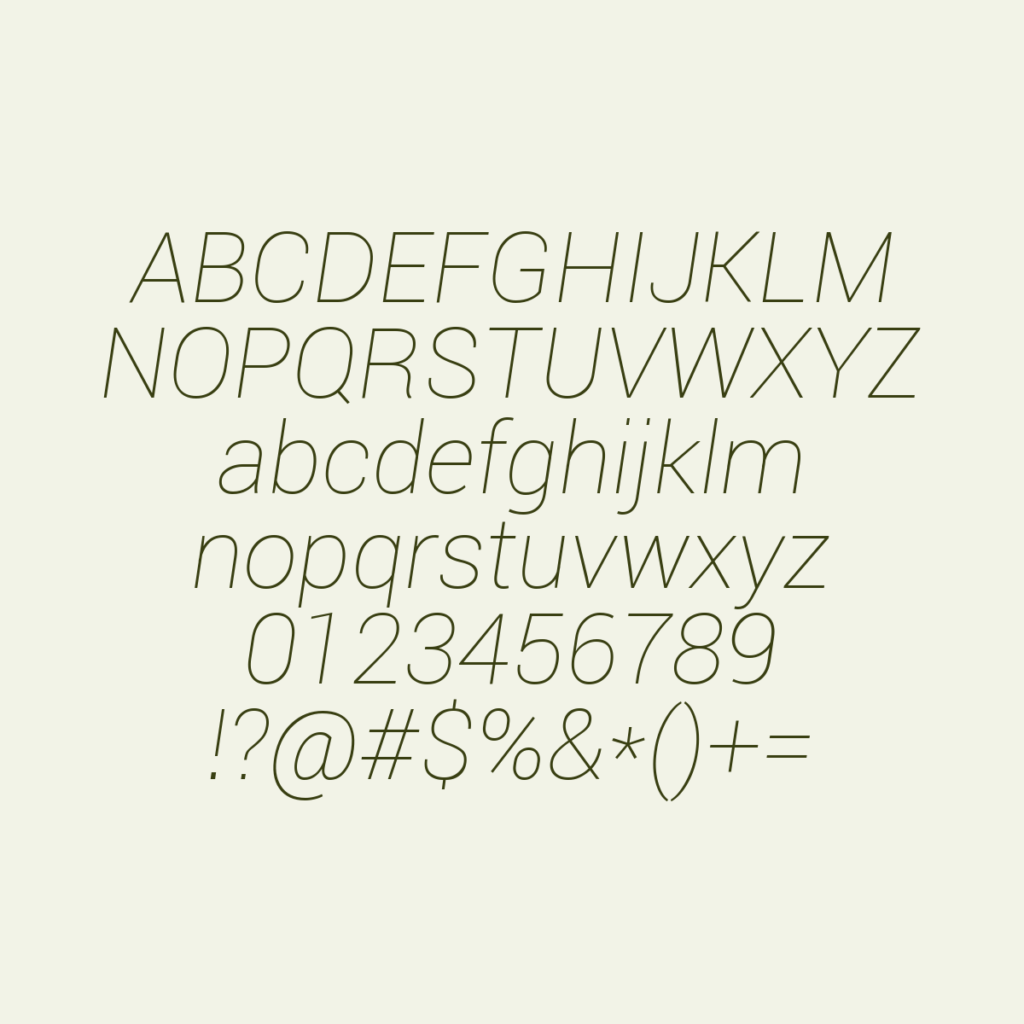 Roboto ThinItalic 0