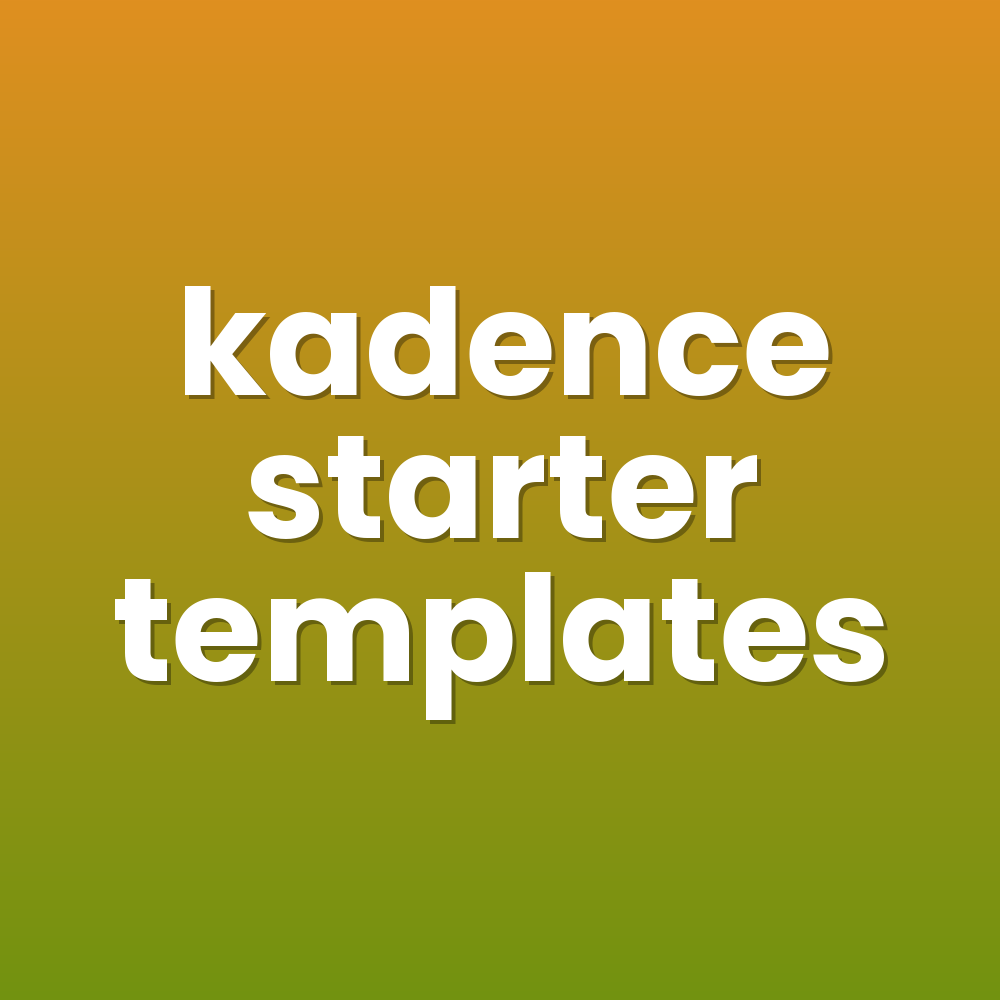 kadence starter templates