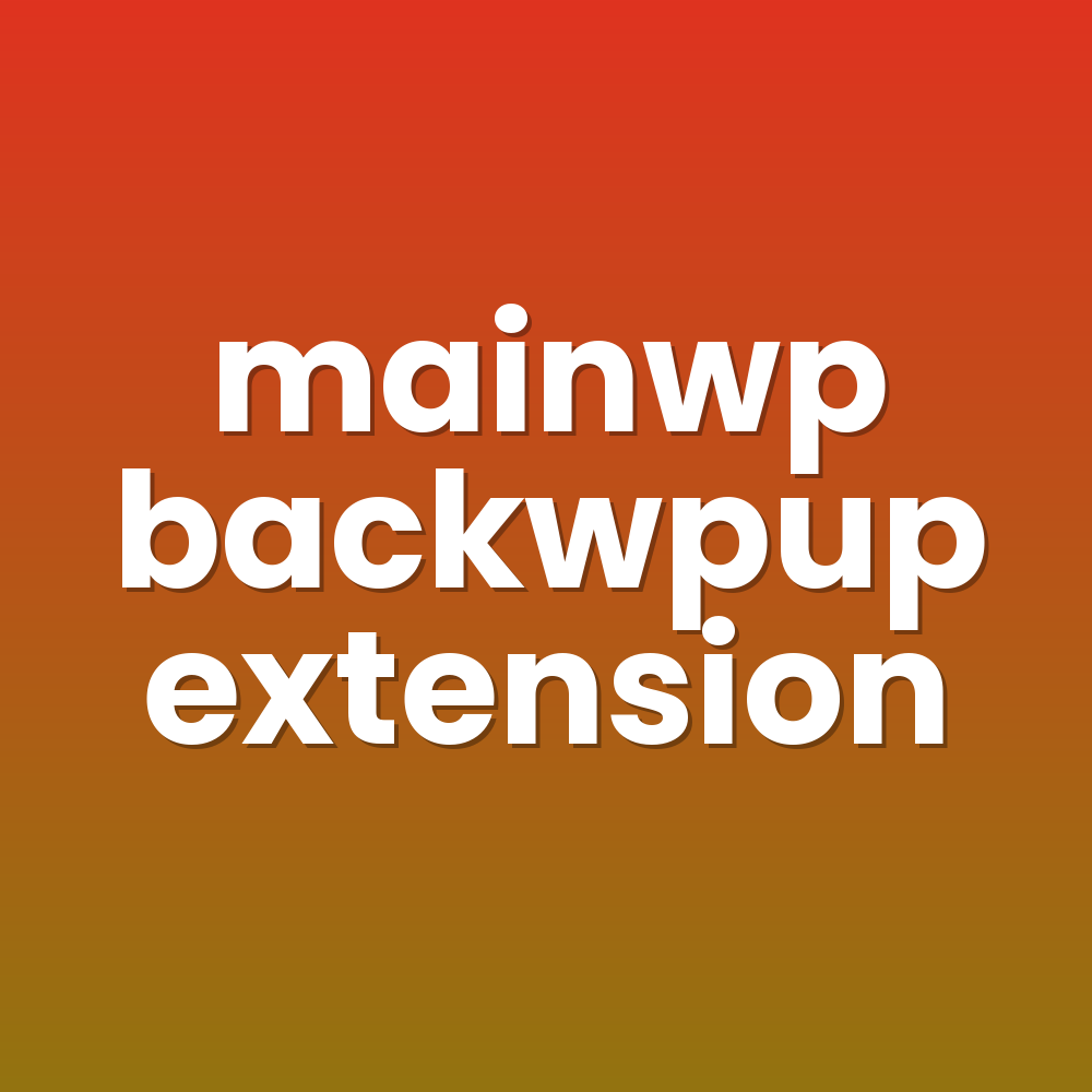 mainwp backwpup extension