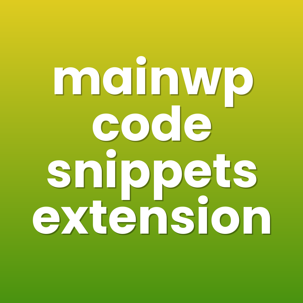 mainwp code snippets extension