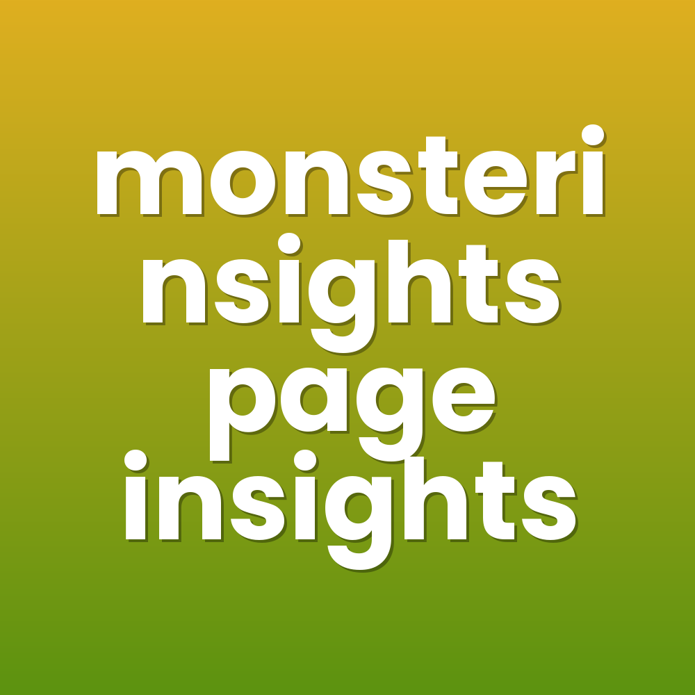 monsterinsights page insights