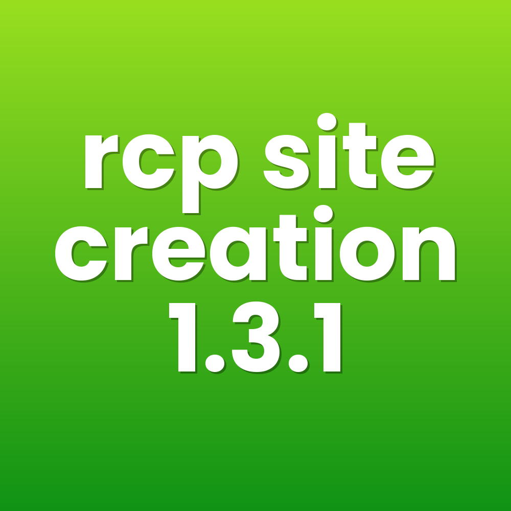 rcp site creation 1.3.1