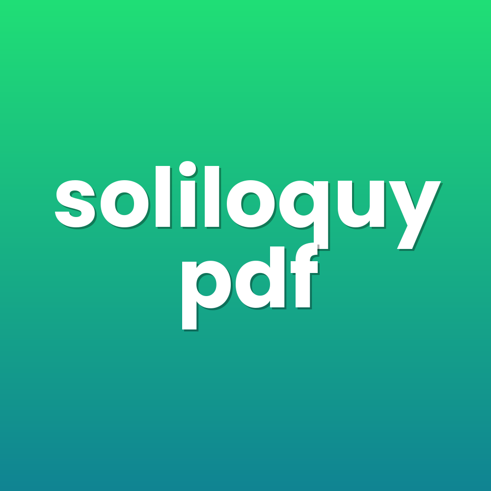 soliloquy pdf