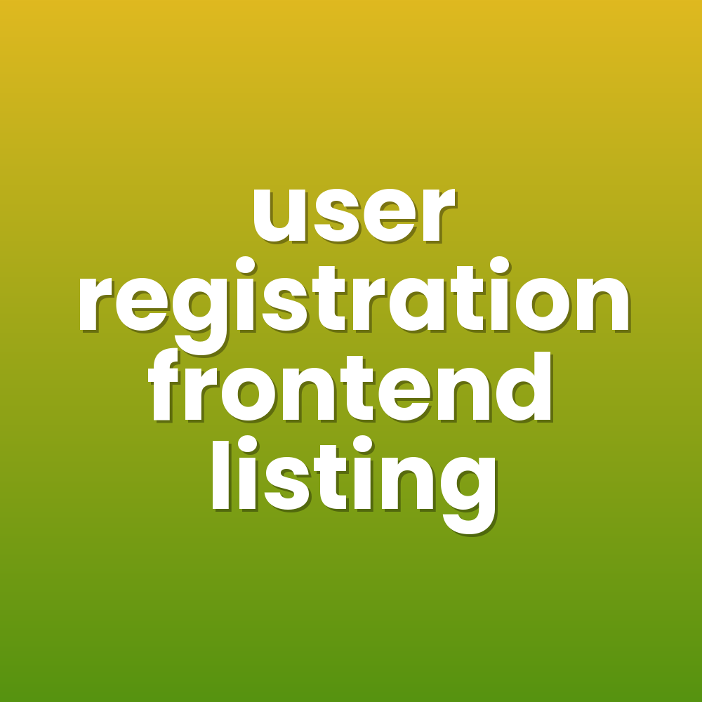 user registration frontend listing