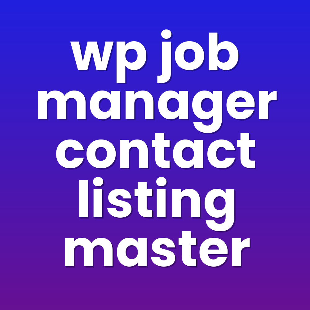 wp job manager contact listing master