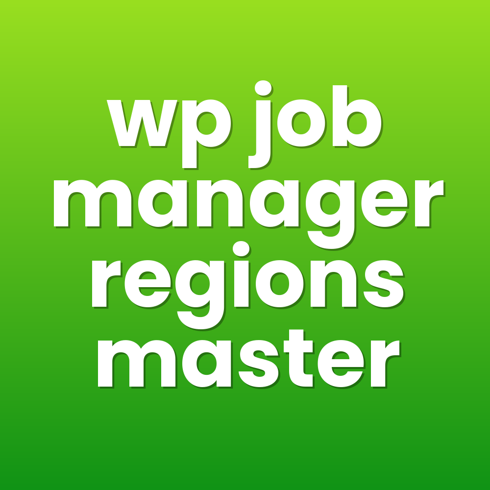 wp job manager regions master