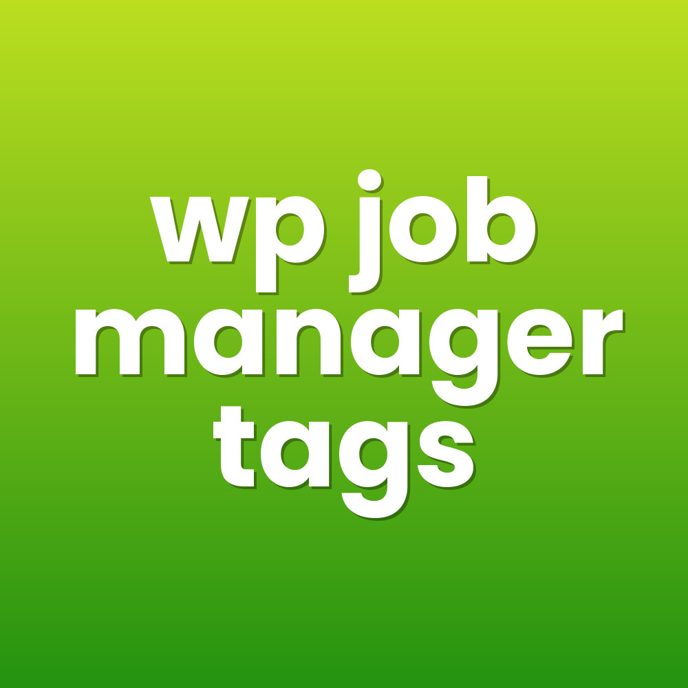 wp job manager tags