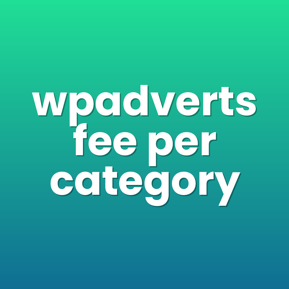 wpadverts fee per category