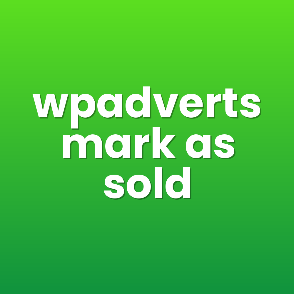wpadverts mark as sold