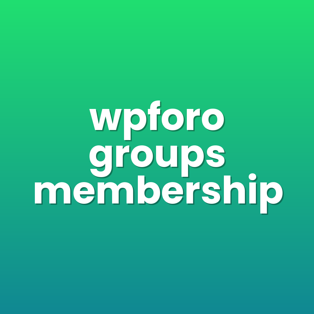 wpforo groups membership