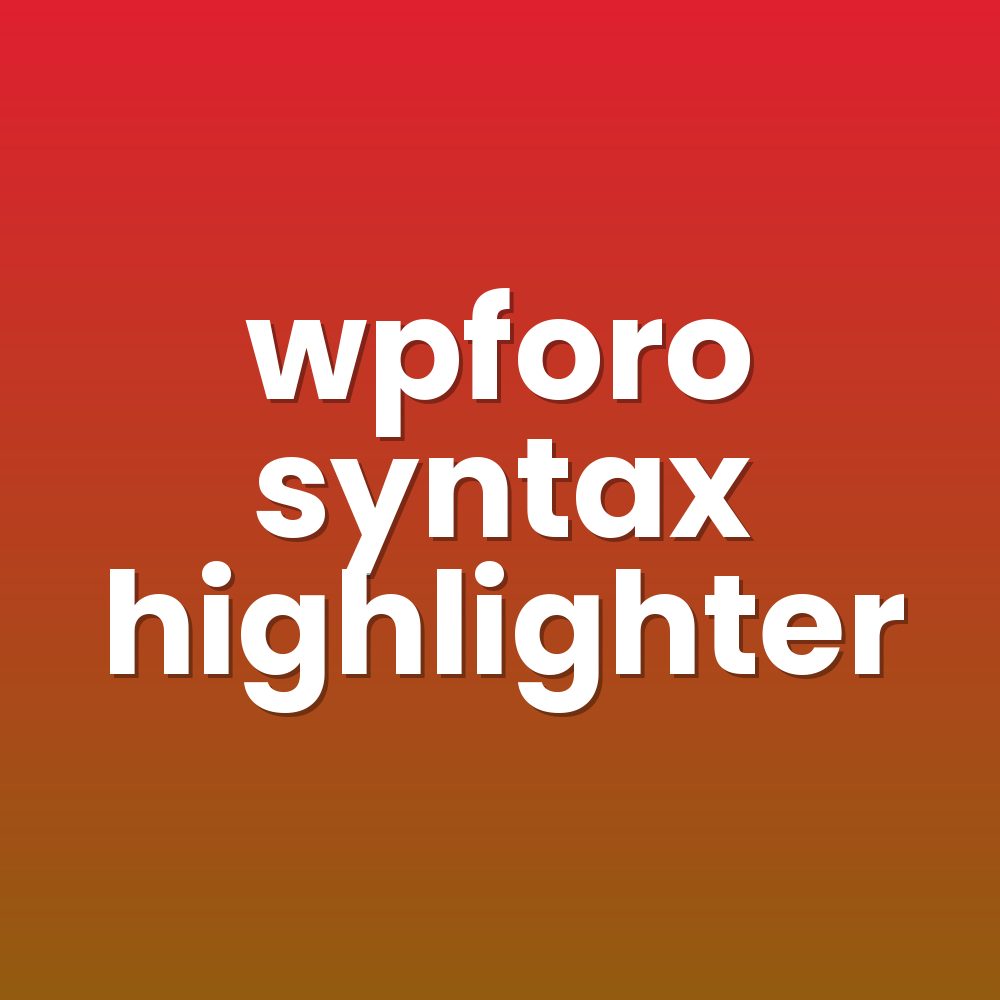 wpforo syntax highlighter